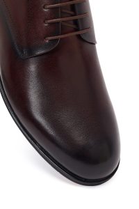 کفش کلاسیک چرمی مردانه قهوه‌ای بندی Derimod Black