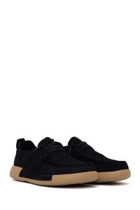 کفش کژوال نبوک چرمی مردانه مشکی بندی دری مد