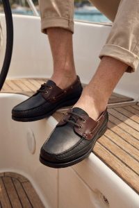 کفش کژوال چرمی مردانه مشکی بندی دری مد