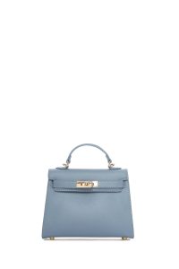 کیف کراس بادی زنانه چرم آبی بند بلند مینی دری مد